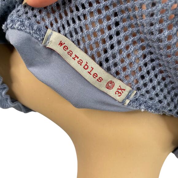 XCVI Wearables Fjord Light Blue Gray Zip Up Lagenlook Minimalist Jacket SZ 3X - Picture 9 of 10